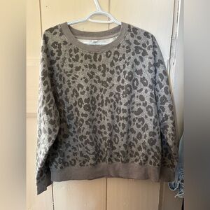 Old Navy Taupe Leopard Print Sweater